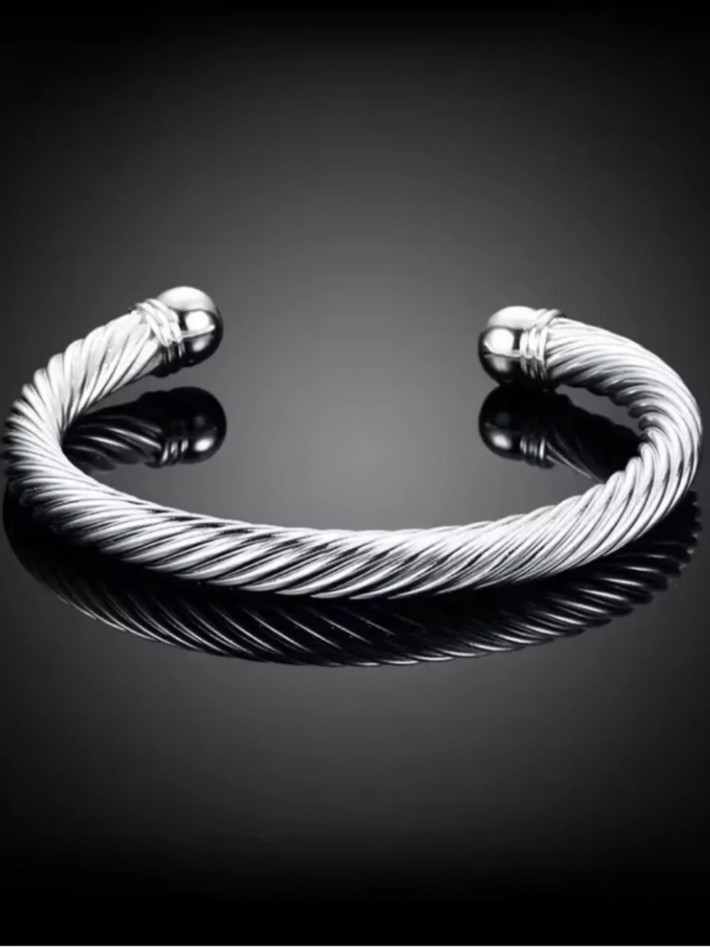 Modern Twisted Cable Cuff Bracelet